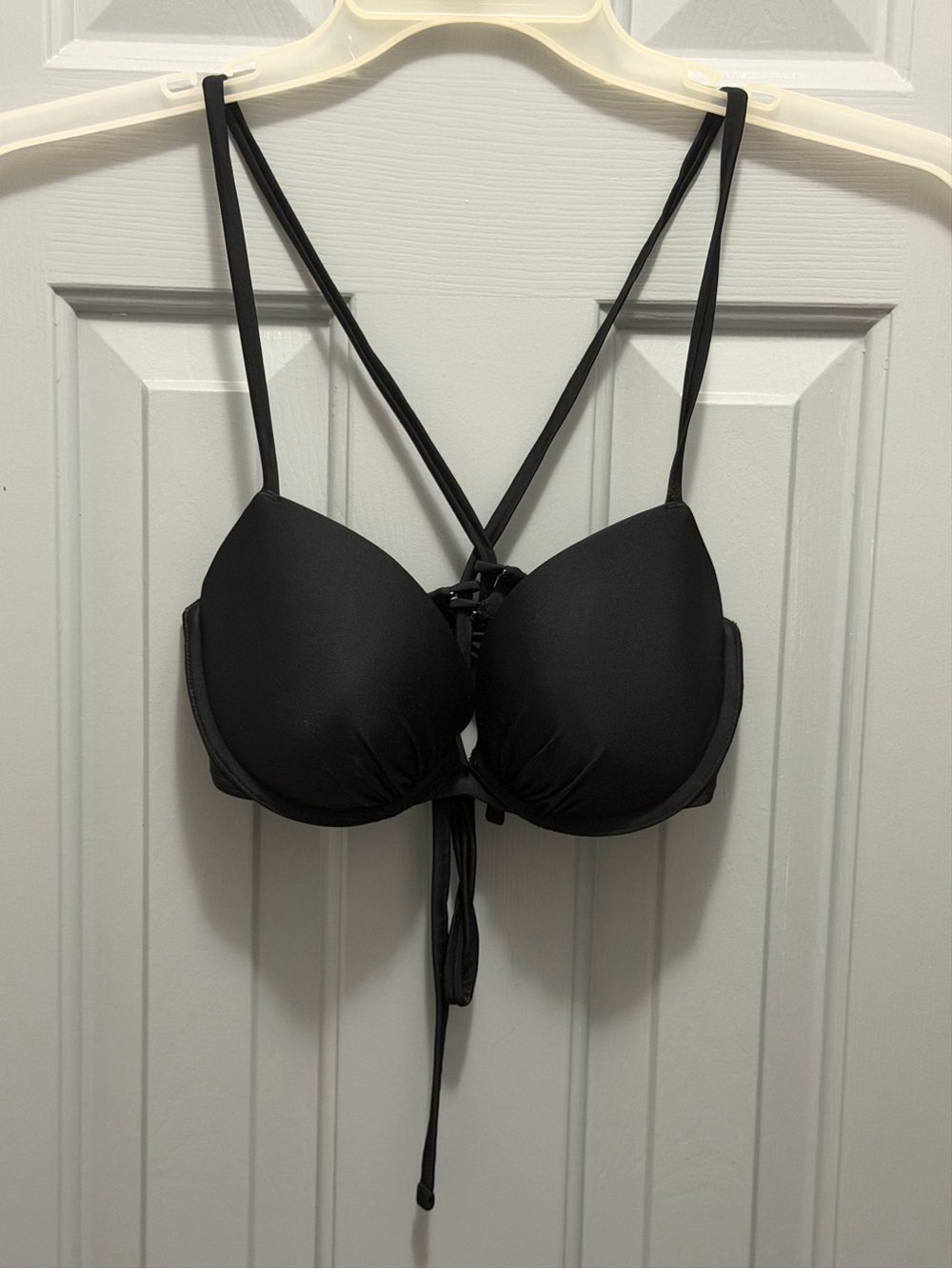aerie Perker Push Up String Bikini Swim Top Underwire Womenโs Size 36B Black